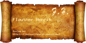 Flautner Henrik névjegykártya